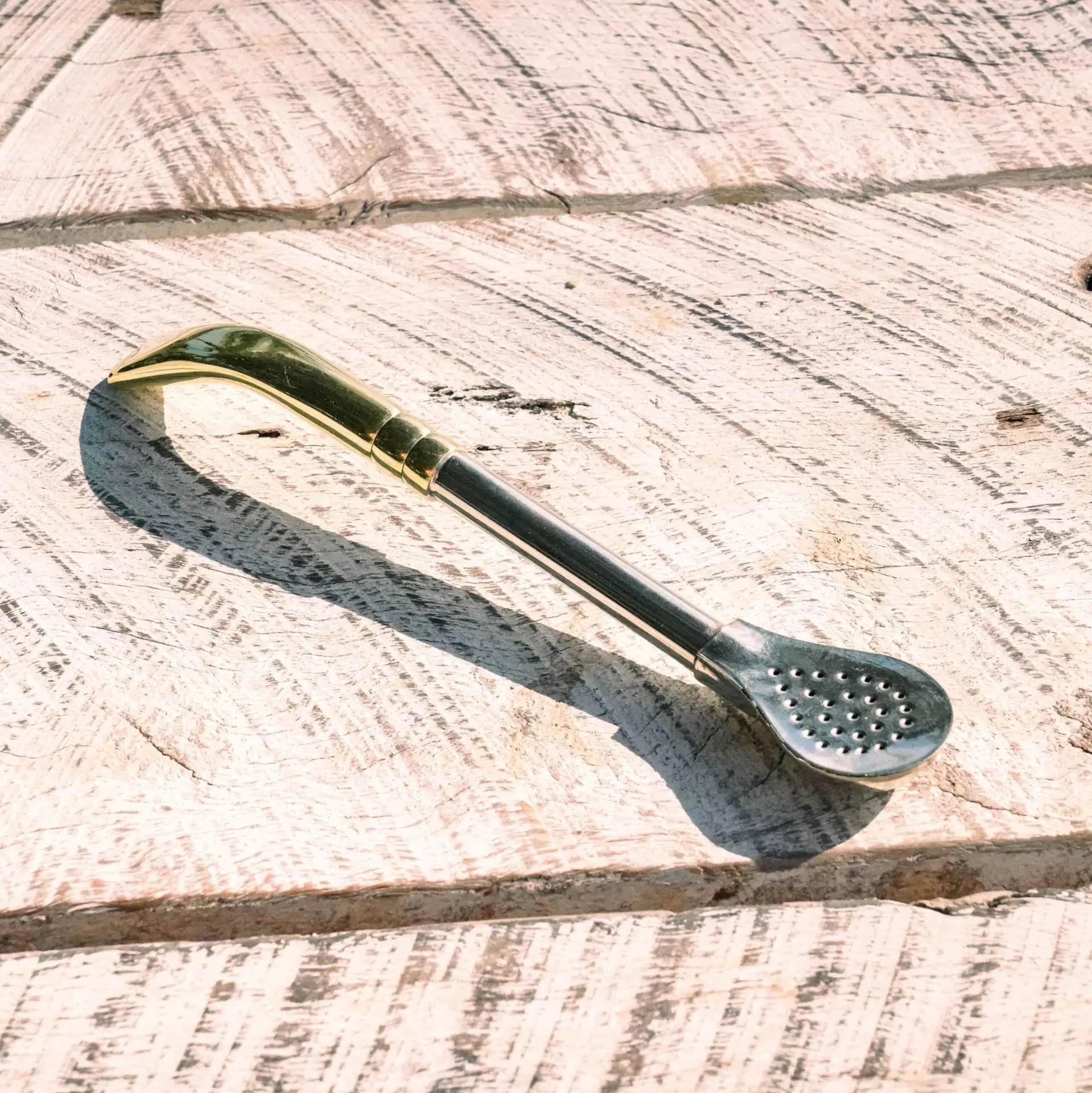 Handcrafted alpaca silver mate straw (bombilla) with ornate design and spoon filter, 17 cm long — elegant, durable, and ideal for traditional yerba mate.